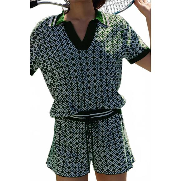NEW BEACH RIOT balboa knit shorts in racquet club green
